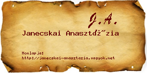 Janecskai Anasztázia névjegykártya